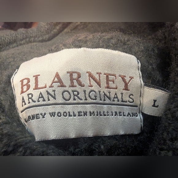 Blarney Woolen Mills Aran hooded Merino Wool Sweater, Green Women's Size L - Picture 8 of 16